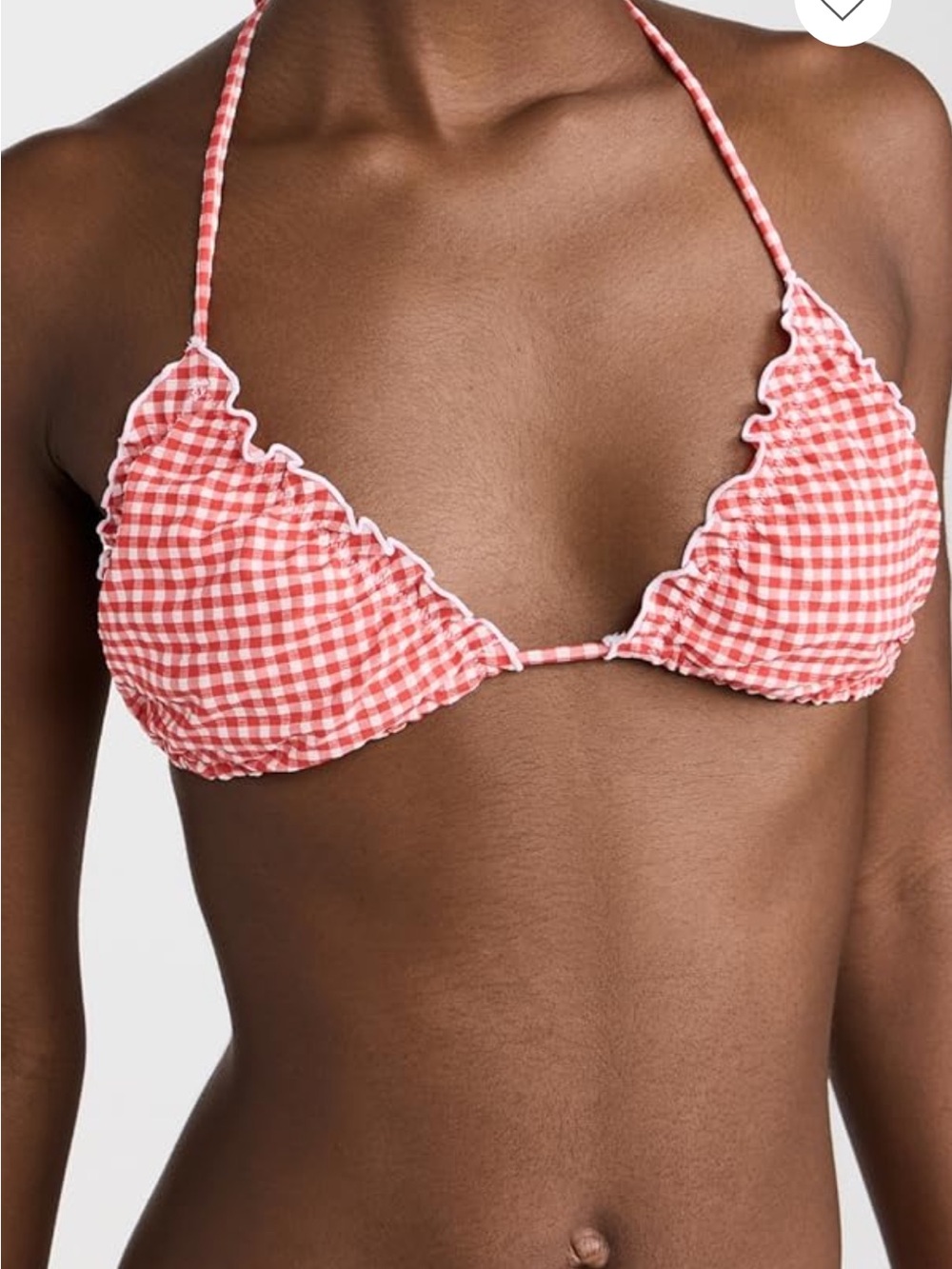 Red Gingham Ruffle Triangle Bikini Set - Picture 2 of 3